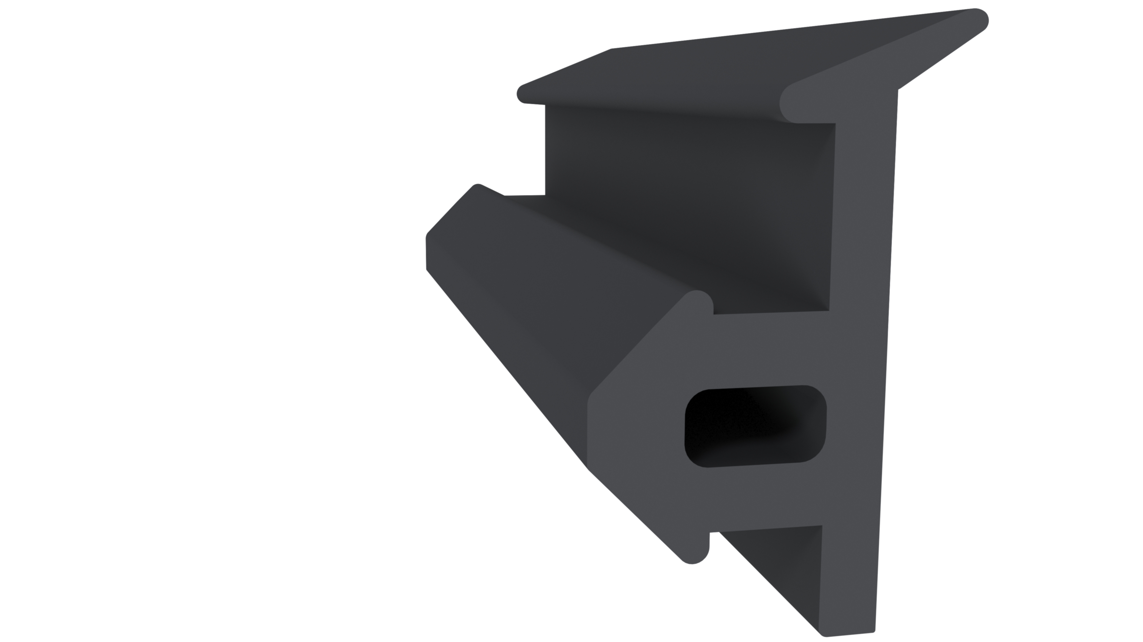 Уплотнитель контурный ELEMENTIS для алюминиевого профиля , ТЭП, черный. Рис. 1