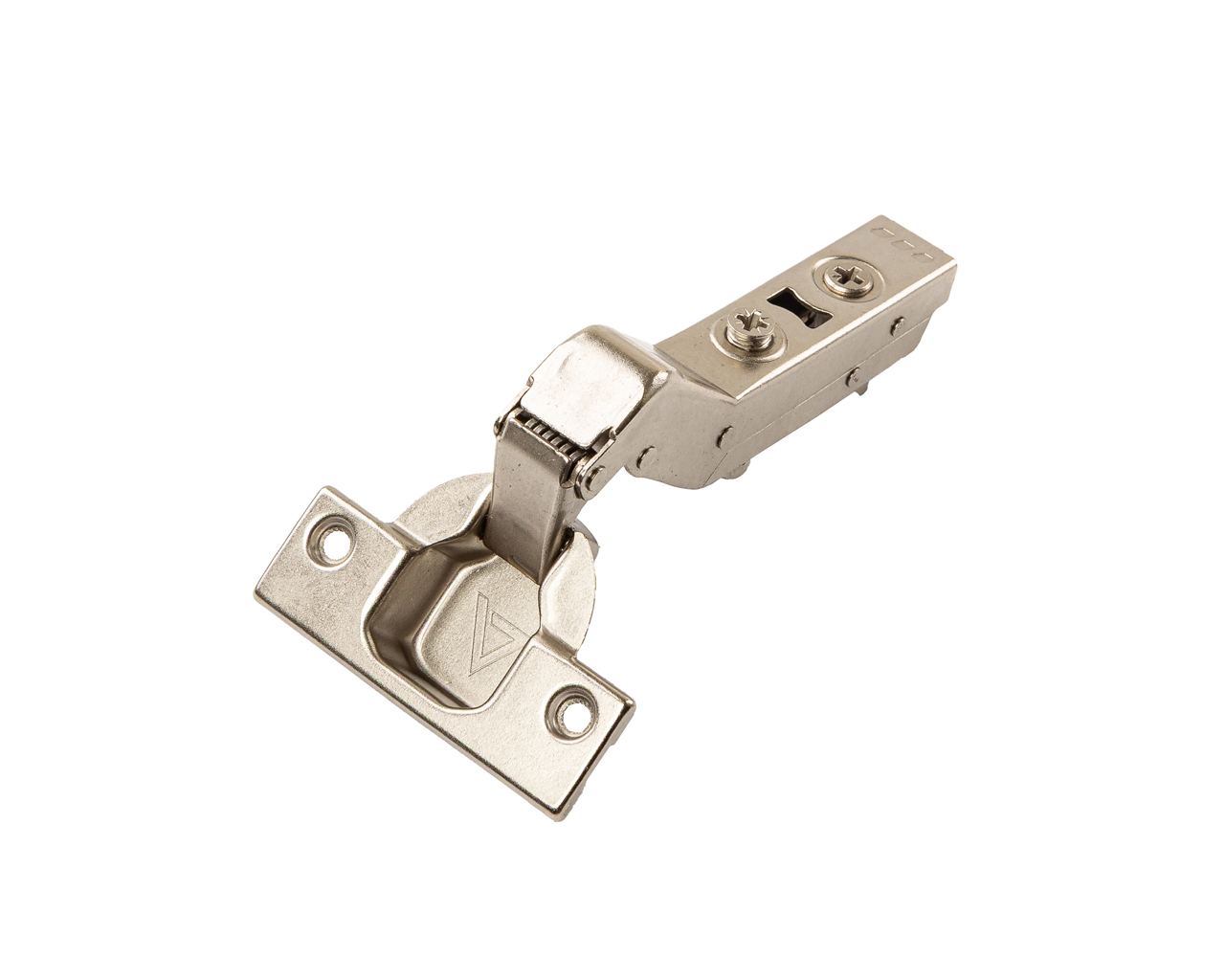 Петля для угловых дверей +30° Alphalux Titan Clip-On, без пружины, угол открывания 100°, 45 мм, чашка 35 мм, никель. Рис. 1