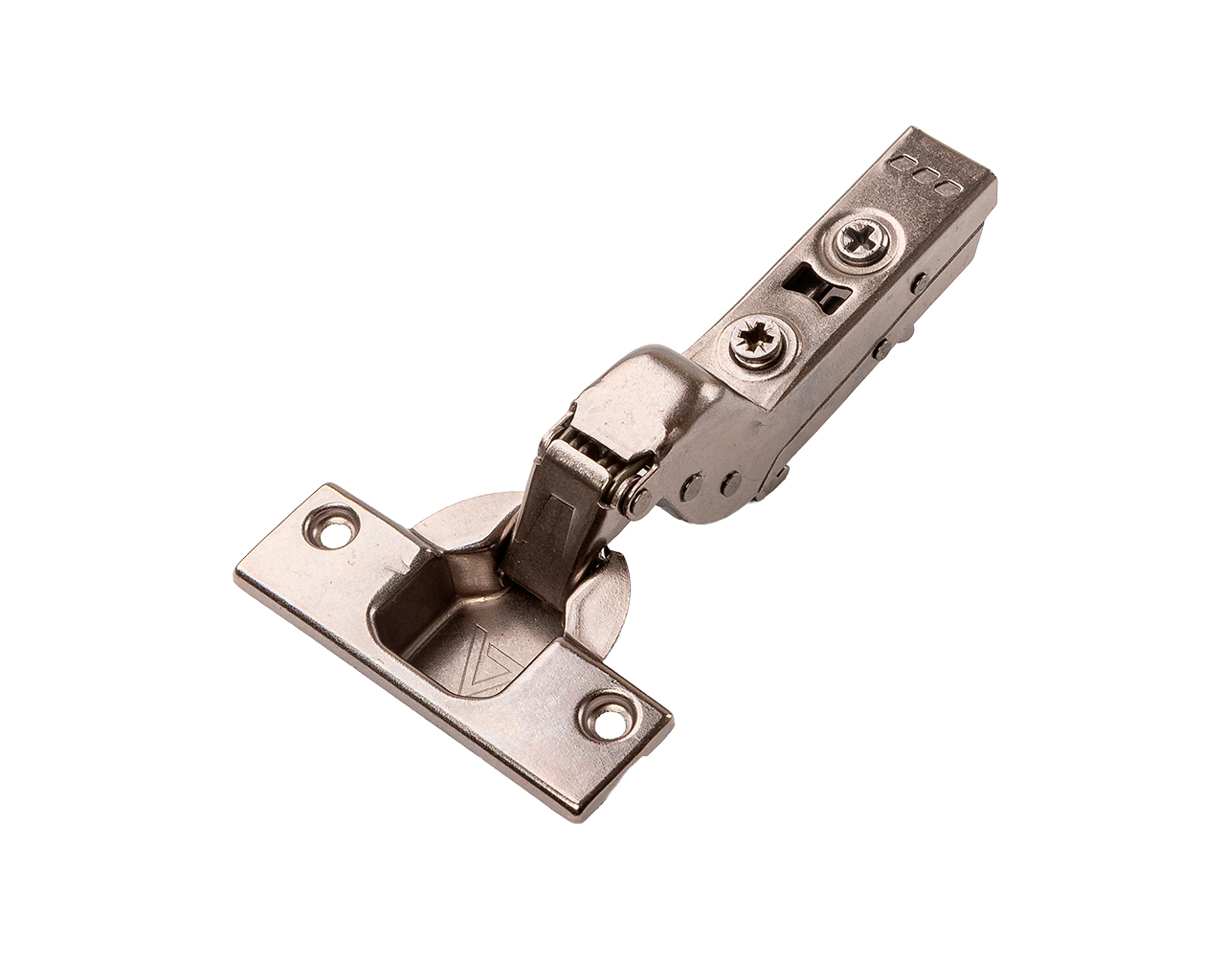 Петля для вкладных дверей Alphalux Titan Clip-On, Soft-Close, угол открывания 100°, 52 мм, чашка 35 мм, титан. Рис. 1 Петля для вкладных дверей Alphalux Titan Clip-On, Soft-Close, угол открывания 100°, 52 мм, чашка 35 мм, титан. Рис. 1