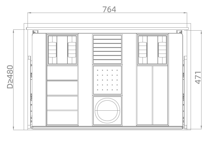 ALPHALUX Bach Выдвижной лоток для бижутерии в базу 800 мм, 764х471х81 (ШхГхВ), оранж/мокко. Рис. 2 ALPHALUX Bach Выдвижной лоток для бижутерии в базу 800 мм, 764х471х81 (ШхГхВ), оранж/мокко. Рис. 2
