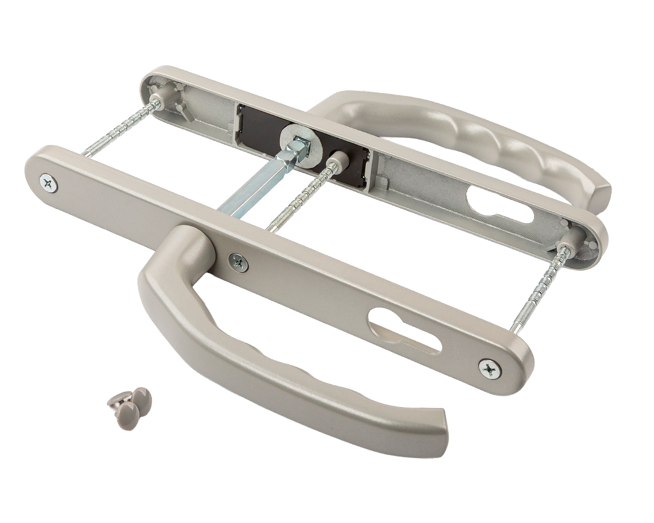 Гарнитур нажимной подпружиненный Персей 28/92 серебряный RAL9006. Рис. 2