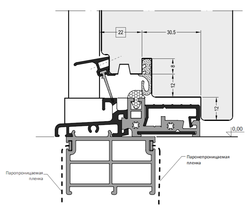 Профиль-капельник  АЛЮСТАРТ с уплотнителем, алюминий, неокрашенный. Рис. 2