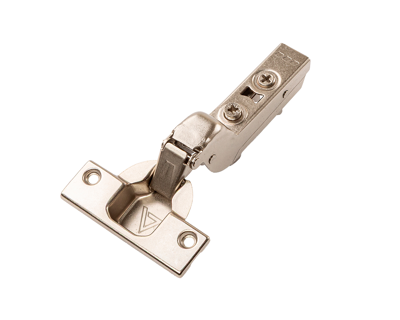 Петля для вкладных дверей Alphalux Titan Clip-On, без пружины, угол открывания 100°, 52 мм, чашка 35 мм, никель. Рис. 1 Петля для вкладных дверей Alphalux Titan Clip-On, без пружины, угол открывания 100°, 52 мм, чашка 35 мм, никель. Рис. 1