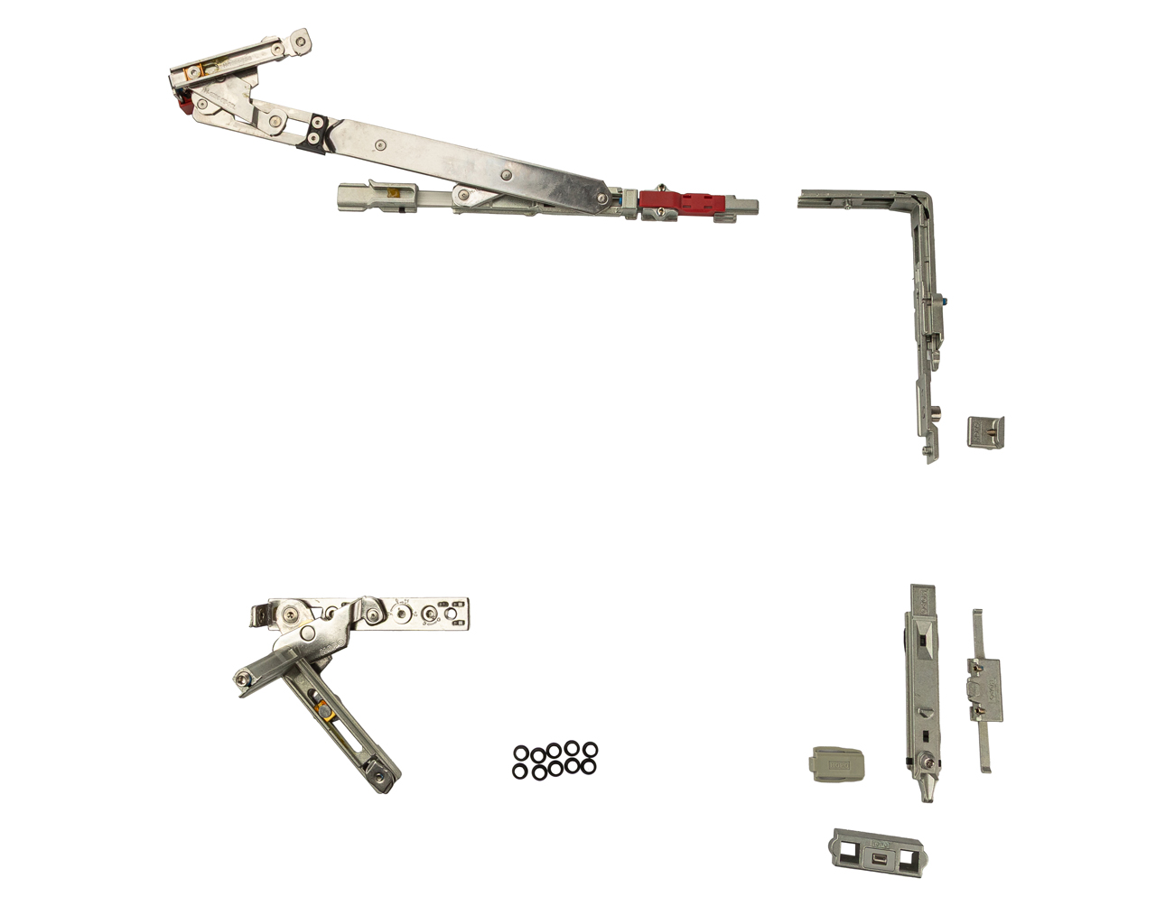 Комплект поворотно-откидной (скрытые петли + запорные элементы), 90°, 475-1000 мм, V.01, левый, 100 кг. Рис. 1