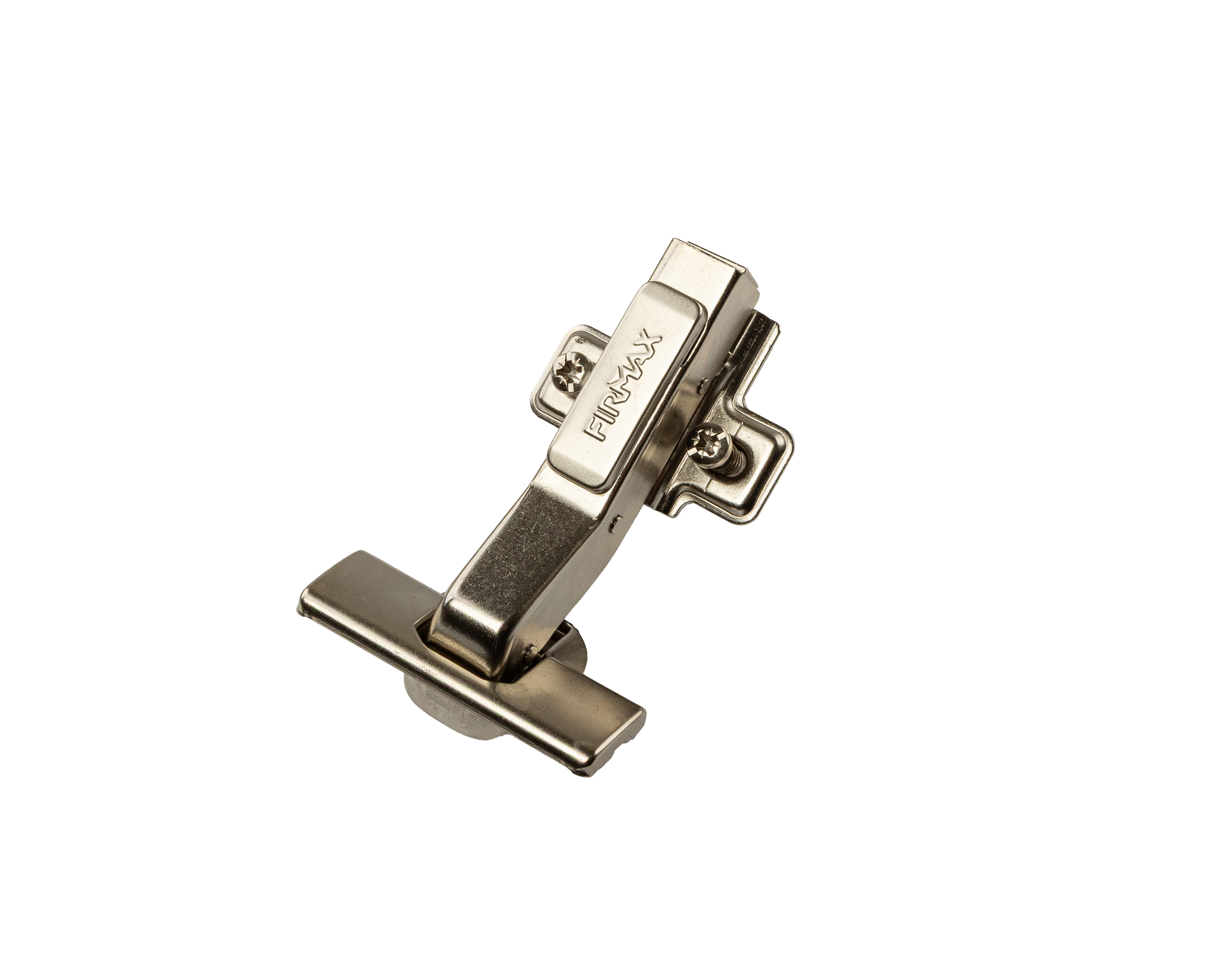 Петля для угловых дверей 45° Firmax Smartline Clip-on, с доводчиком, угол открывания 105°, чашка 35 мм, 52 мм, с евровинтами 6.3*14 мм. Рис. 1