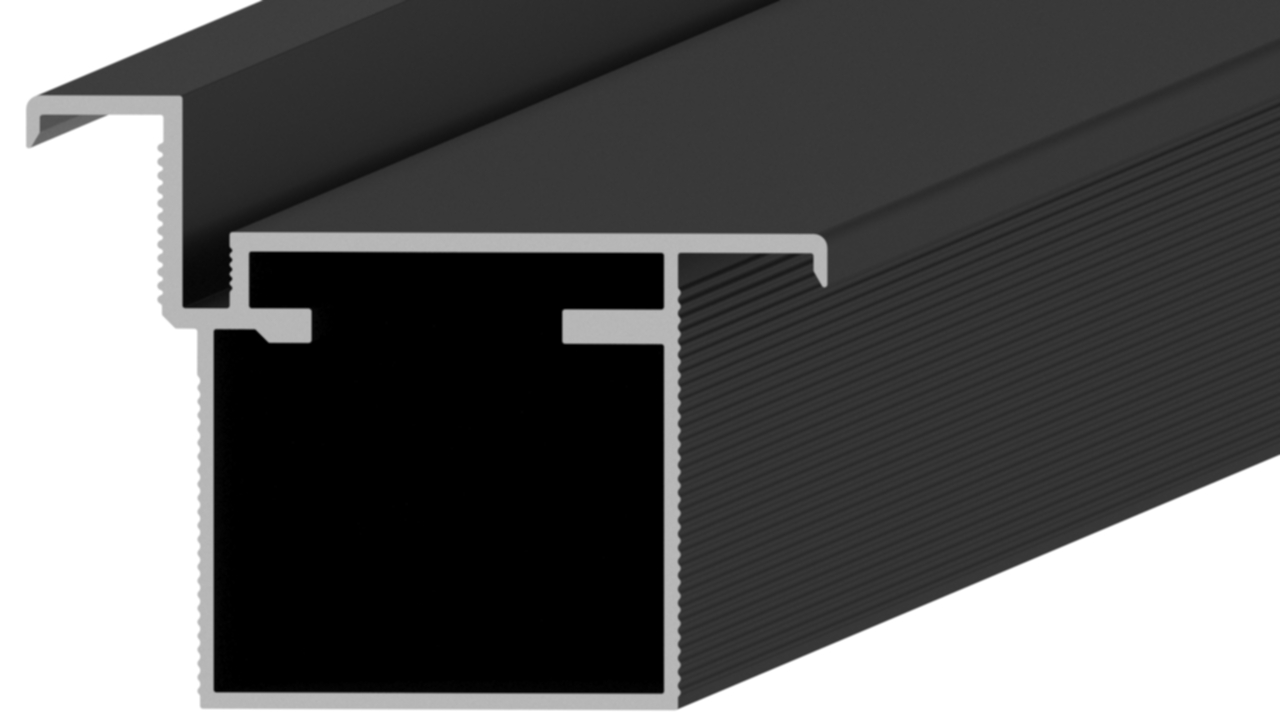 Профиль дверной коробка 59*45, алюминий, L=6100мм, анодированный, черный