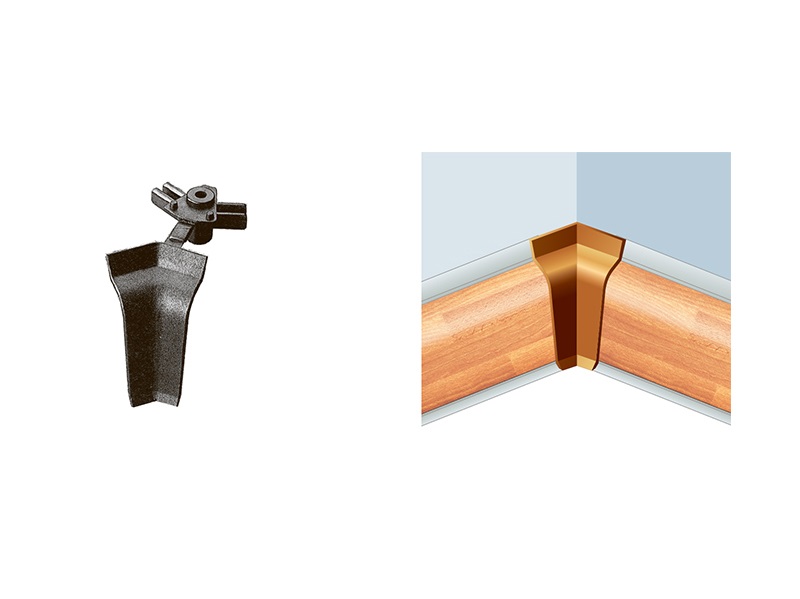 Угол 135° внутренний овального пристеночного бортика, пластик, серый. Рис. 3
