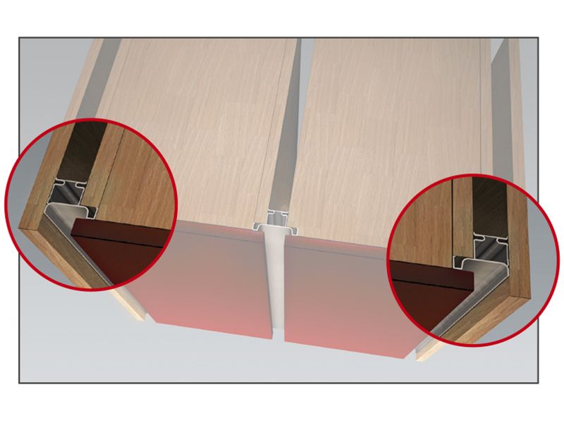 Профиль GOLA Alphalux вертикальный боковой(для шкафов из ДСП=18мм) L=4.5м., алюминий. Рис. 2 Профиль GOLA Alphalux вертикальный боковой(для шкафов из ДСП=18мм) L=4.5м., алюминий. Рис. 2