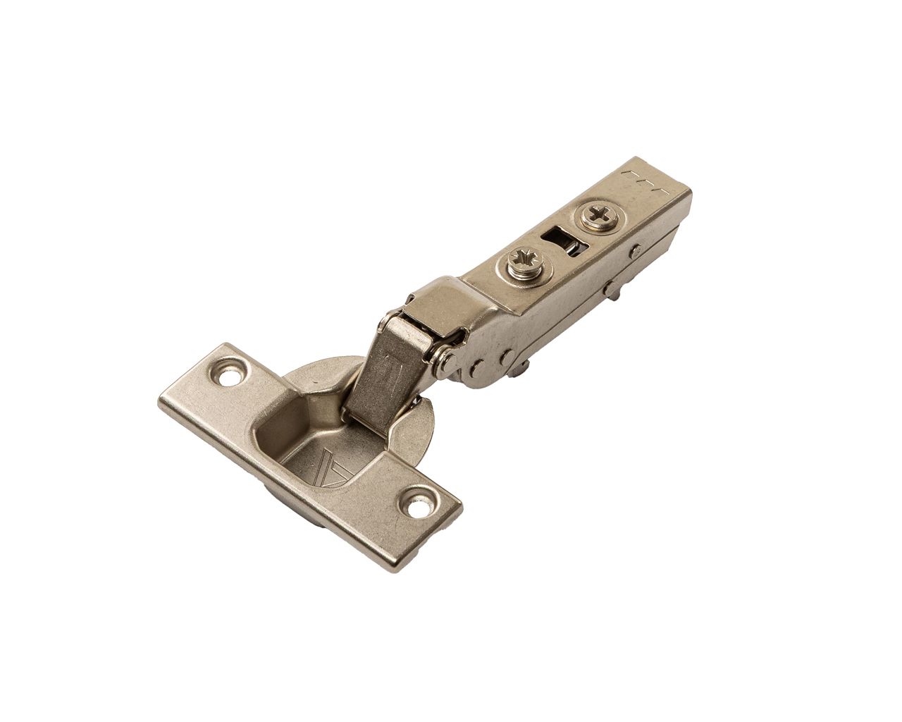 Петля для Смежных дверей Alphalux Clip-On, Soft-Close, угол открывания 100°, 52 мм, чашка 35 мм, никель. Рис. 1 Петля для Смежных дверей Alphalux Clip-On, Soft-Close, угол открывания 100°, 52 мм, чашка 35 мм, никель. Рис. 1