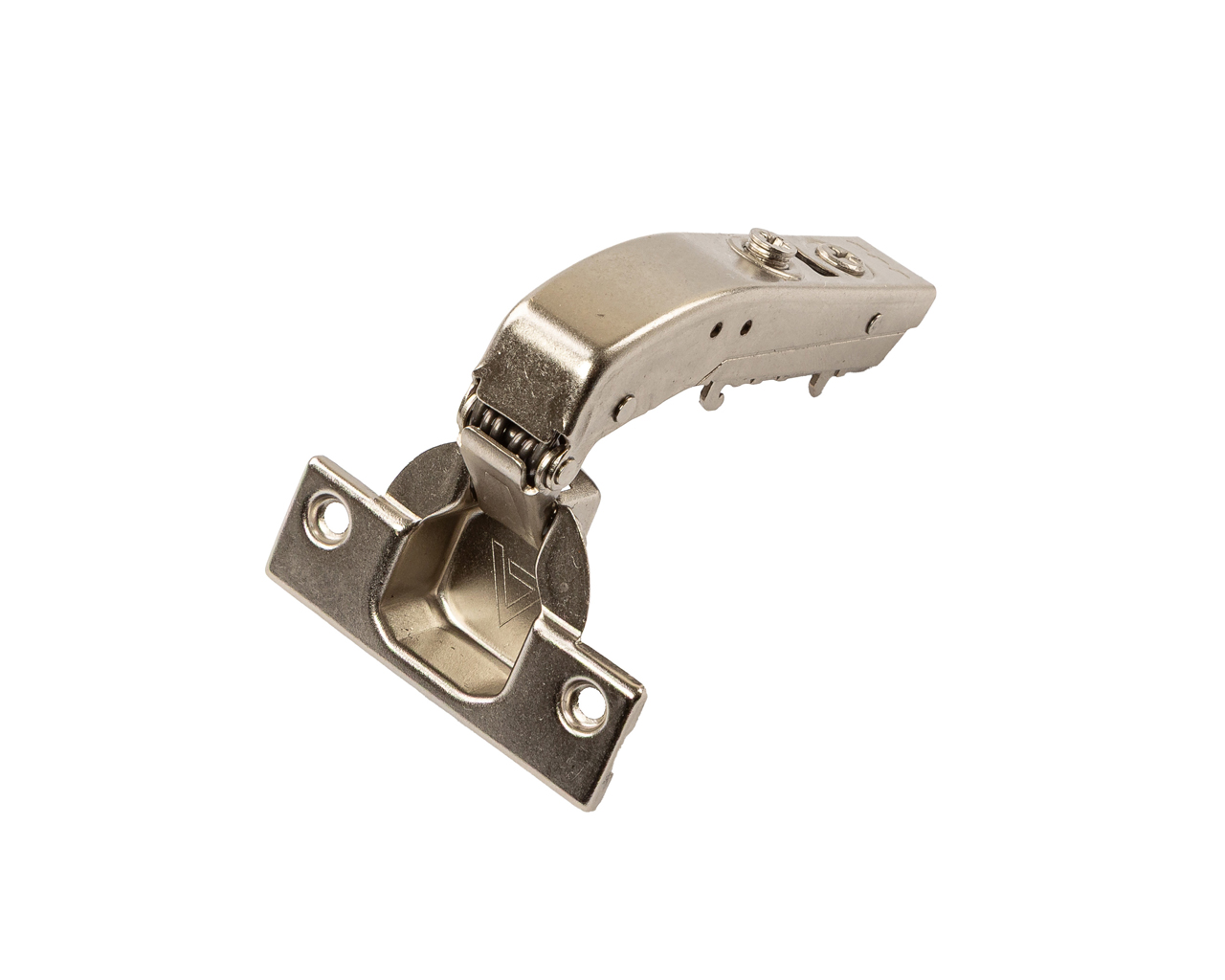 Петля для угловых дверей +90° Alphalux Clip-On, без доводчика, угол открывания 100°, 48 мм, чашка 35 мм, никель. Рис. 1