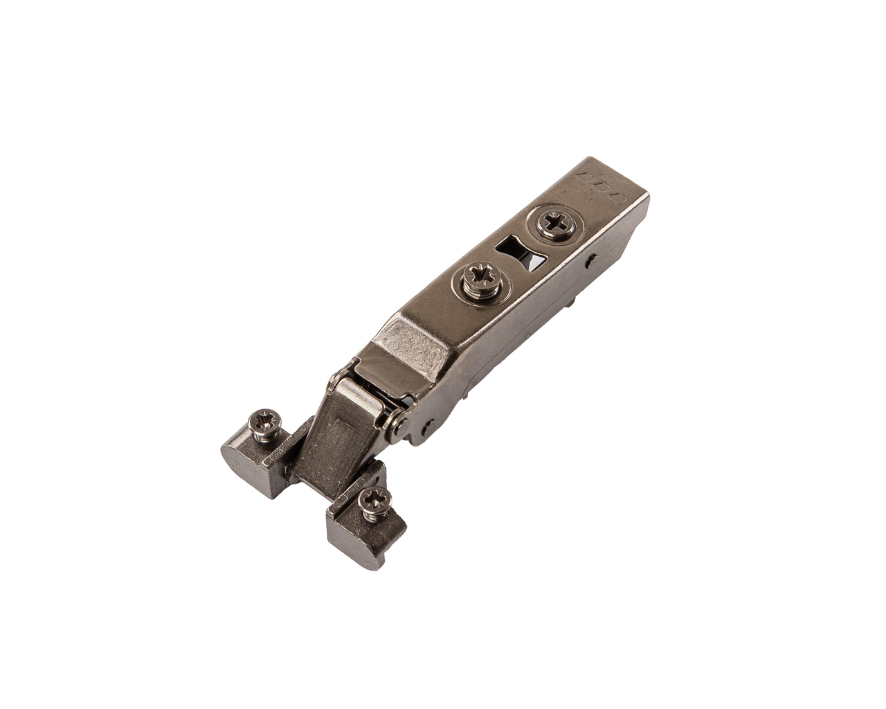 Петля для накладных дверей с фасадом из алюминиевой рамки Alphalux Titan Clip-On, без пружины, угол открывания 100°, чашка 35 мм, титан