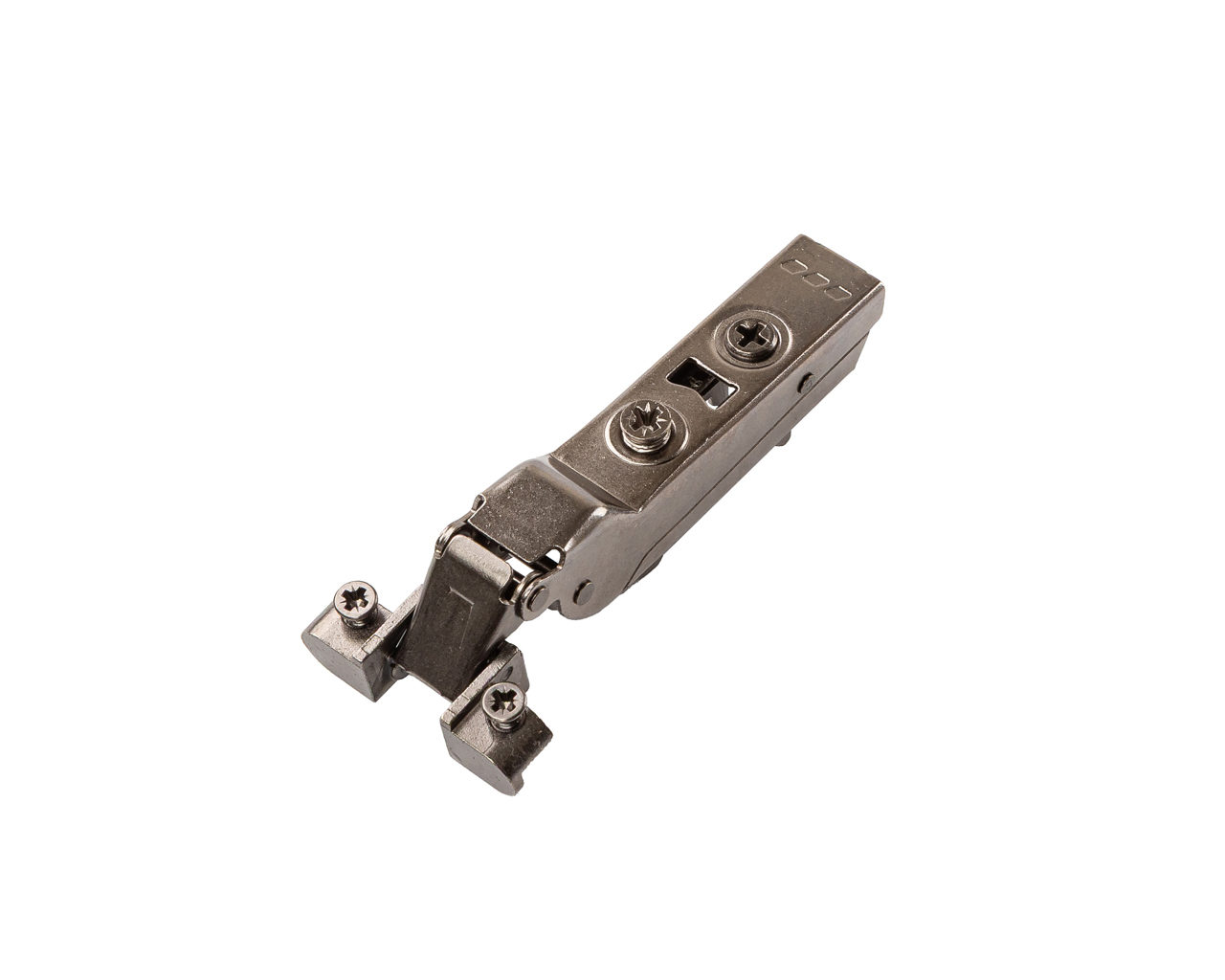 Петля для смежных дверей с фасадом из алюминиевой рамки Alphalux Titan Clip-On, без пружины, угол открывания 100°, чашка 35 мм, титан. Рис. 1 Петля для смежных дверей с фасадом из алюминиевой рамки Alphalux Titan Clip-On, без пружины, угол открывания 100°, чашка 35 мм, титан. Рис. 1