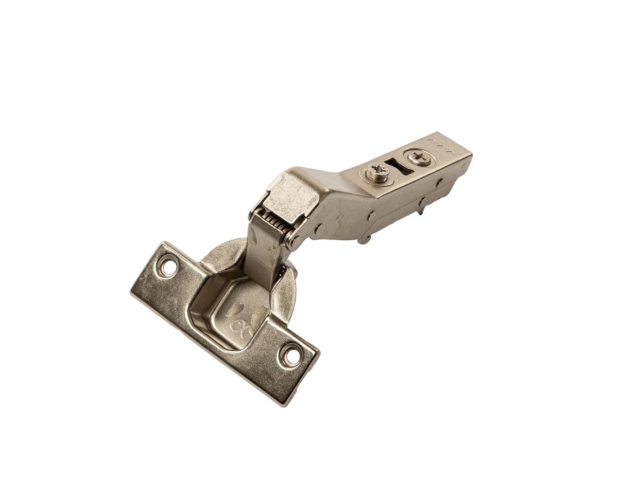 Петля для угловых дверей +45° Alphalux Alpha Clip-On, Soft-Close, угол открывания 100°, 52 мм, чашка 35 мм, никель. Рис. 1 Петля для угловых дверей +45° Alphalux Alpha Clip-On, Soft-Close, угол открывания 100°, 52 мм, чашка 35 мм, никель. Рис. 1