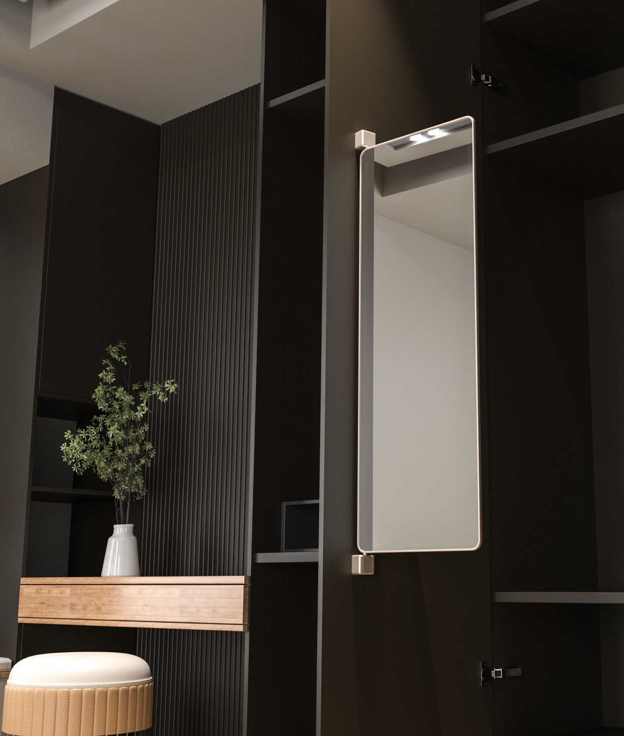 ALPHALUX Aiden Поворотное зеркало, 300х18х850 (ШхГхВ), шампань. Рис. 3 ALPHALUX Aiden Поворотное зеркало, 300х18х850 (ШхГхВ), шампань. Рис. 3