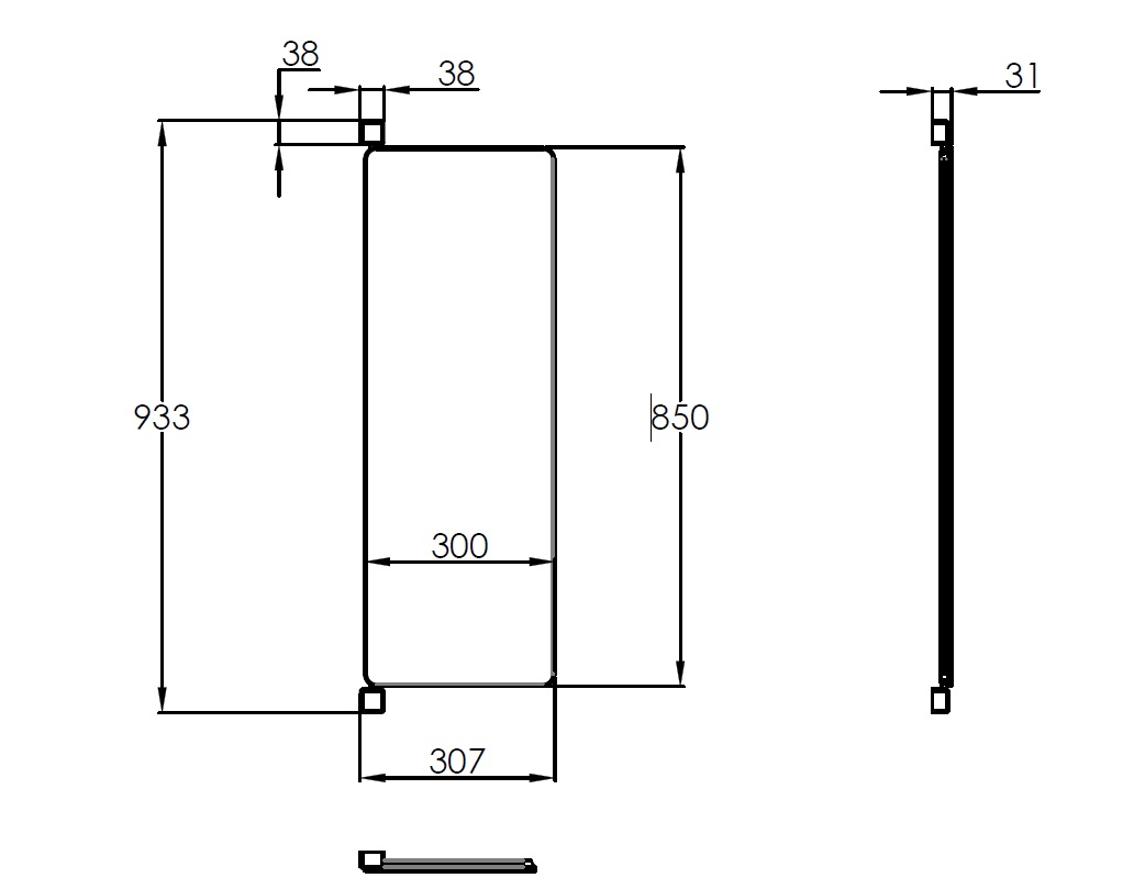 ALPHALUX Aiden Поворотное зеркало, 300х18х850 (ШхГхВ), темно-серый. Рис. 2 ALPHALUX Aiden Поворотное зеркало, 300х18х850 (ШхГхВ), темно-серый. Рис. 2