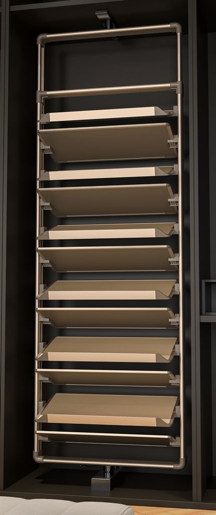 ALPHALUX Aiden Рама для поворотно-выдвижной обувницы 6 полок, шампань