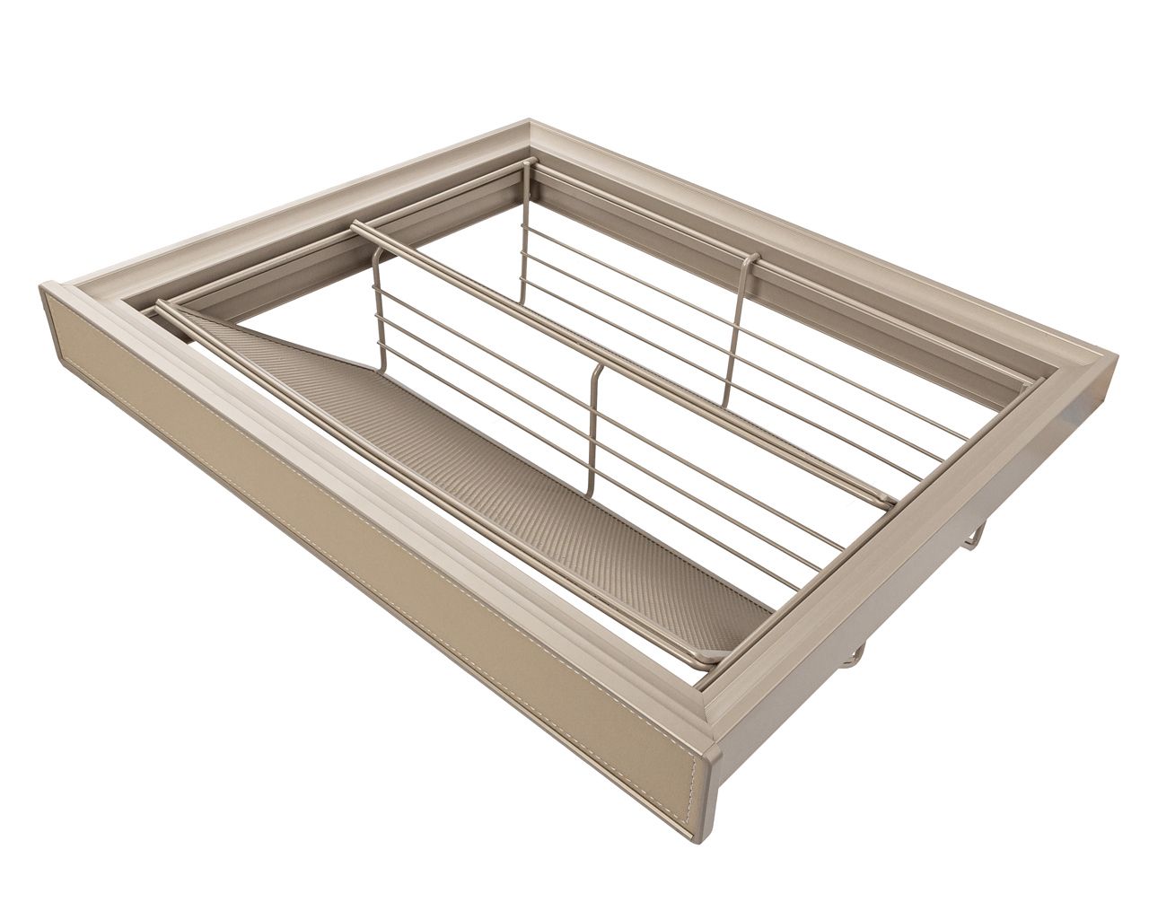 ALPHALUX Aiden Выдвижная обувница в базу 600 мм, 564х430х150 (ШхГхВ), экокожа, шампань. Рис. 1