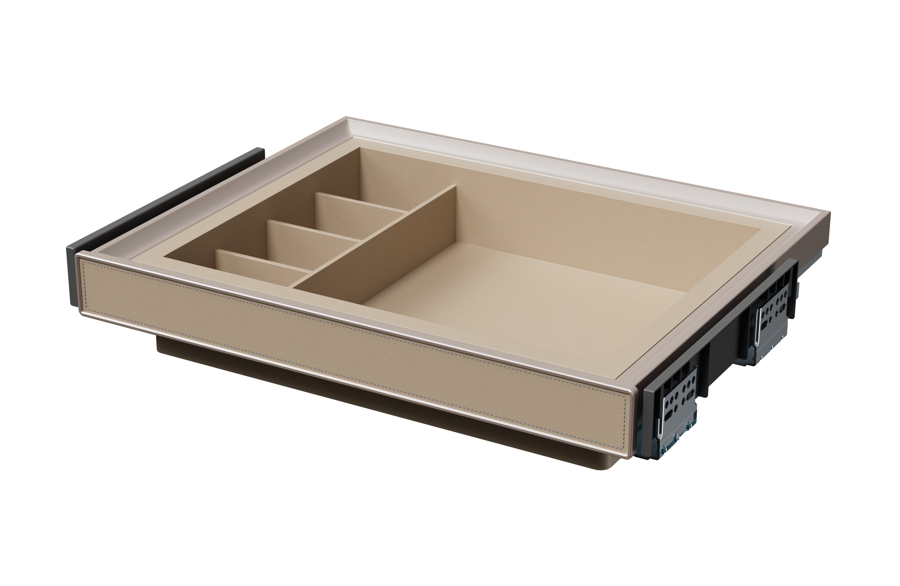 ALPHALUX Aiden Выдвижной лоток для аксессуаров в базу 600 мм, 564х420х133 (ШхГхВ), экокожа, шампань