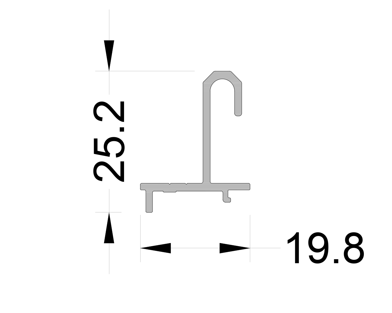 Адаптер горизонтальный ALUMARK 6м неокр. Рис. 1 Адаптер горизонтальный ALUMARK 6м неокр. Рис. 1