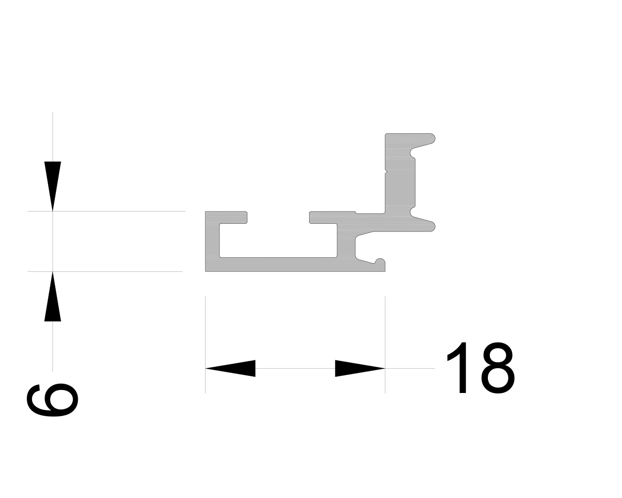 Адаптер крепления рамы в фасад ALUMARK 6м Белый RAL9016. Рис. 1