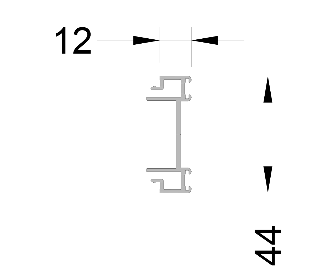 Адаптер маятниковой створки ALUMARK 6м RAL9016. Рис. 1