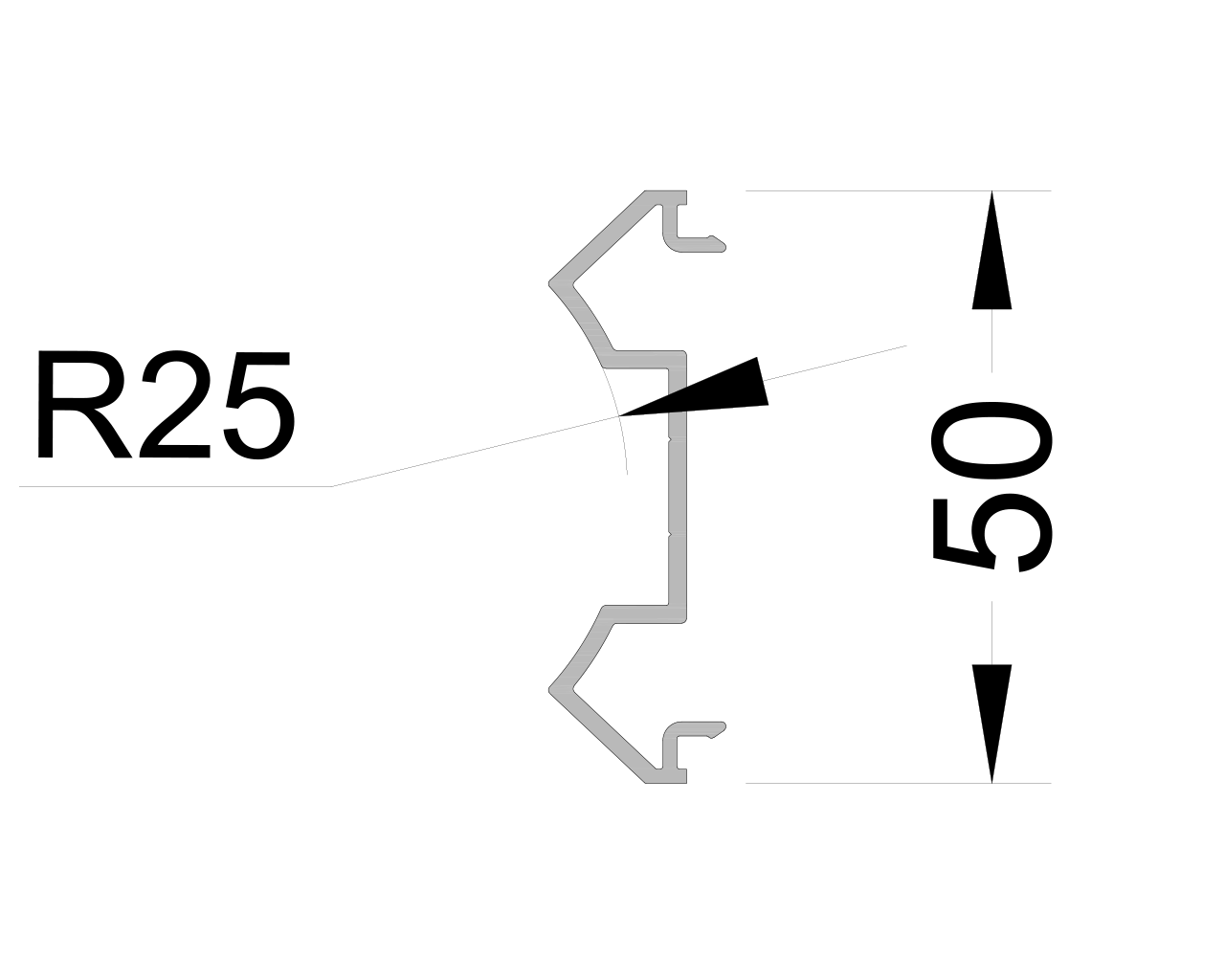 Адаптер поворотный ALUMARK для углов 0-180. 6м неокрашенный. Рис. 1 Адаптер поворотный ALUMARK для углов 0-180. 6м неокрашенный. Рис. 1