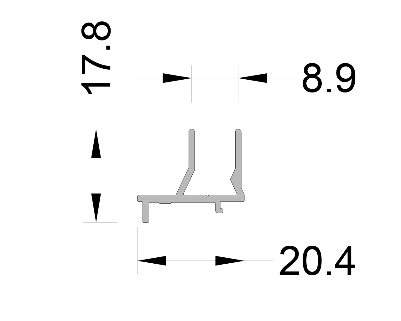 Адаптер вертикальный для раздвижной створки ALUMARK  6м RAL 9016. Рис. 1