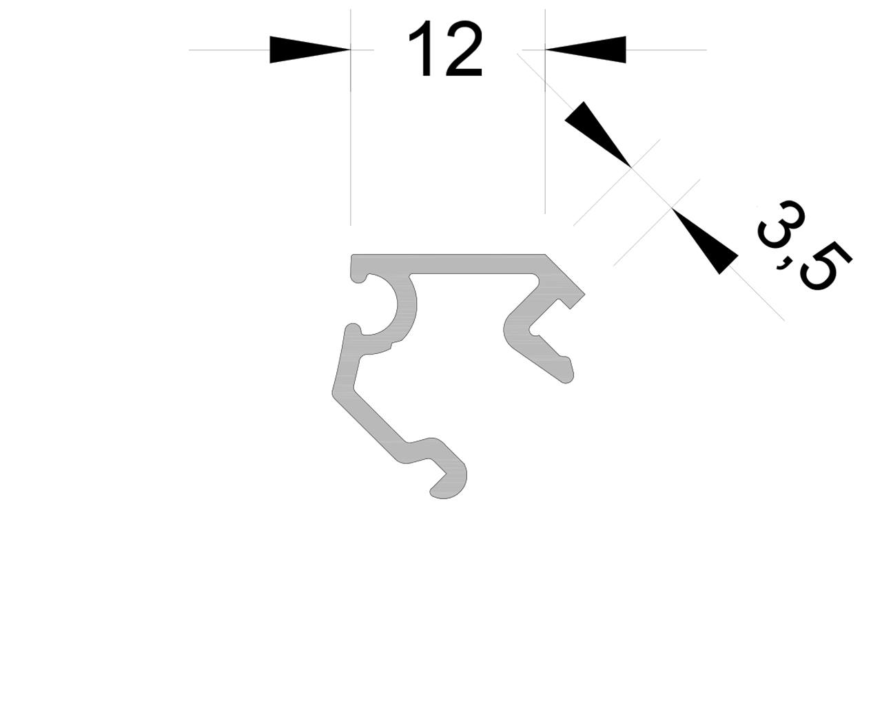 Адаптер внутренний ALUMARK к ALM270118 6м RAL9016. Рис. 1 Адаптер внутренний ALUMARK к ALM270118 6м RAL9016. Рис. 1