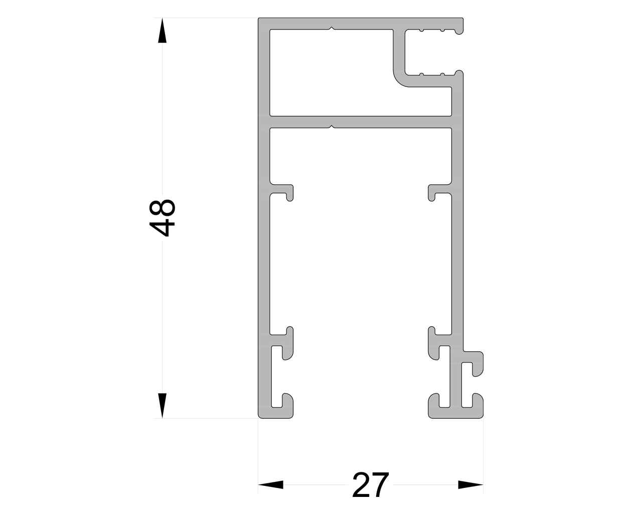 Антимоскитная створка 24,6*48*27 6м неокрашенная