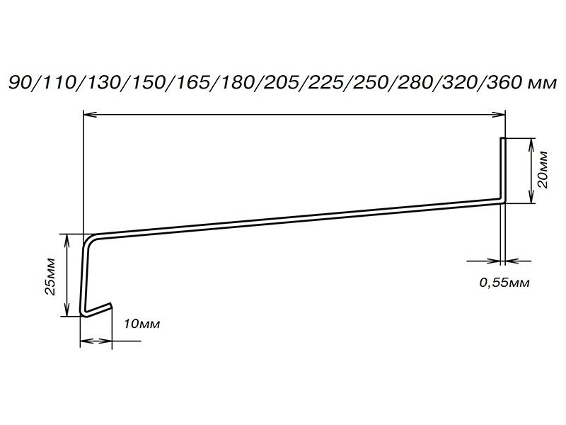 BAUSET Отлив стальной 165 мм белый, 6м. Рис. 2 BAUSET Отлив стальной 165 мм белый, 6м. Рис. 2