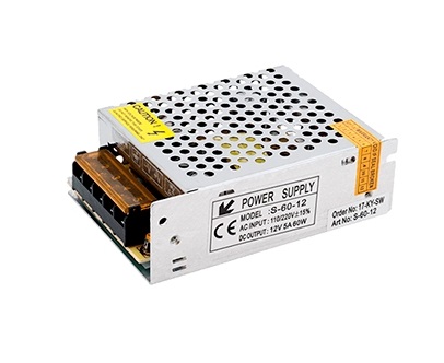 Блок питания в сетчатом корпусе  AC-230/DC-12V, IP20, 60W