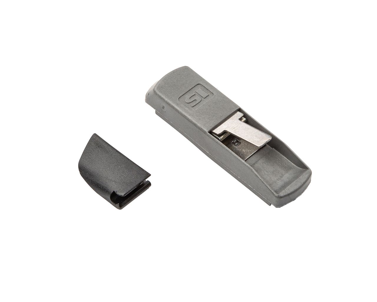 Блокиратор ошибочного действия 9 мм левый (блокиратор + язычок, 2 части)