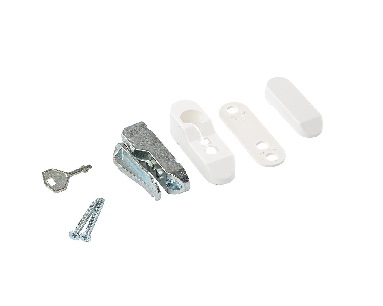 Блокиратор открывания окна INTERNIKA флажковый с ключом белый RAL 9016 (ZIP пакет). Рис. 2