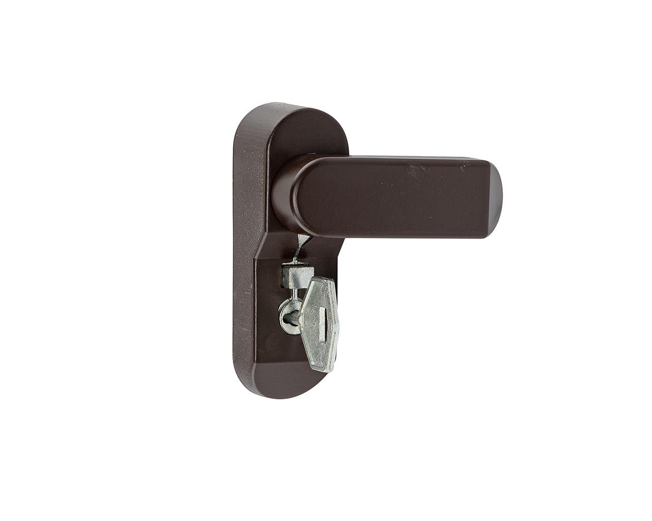 Блокиратор открывания окна INTERNIKA флажковый с ключом коричневый RAL 8019. Рис. 1