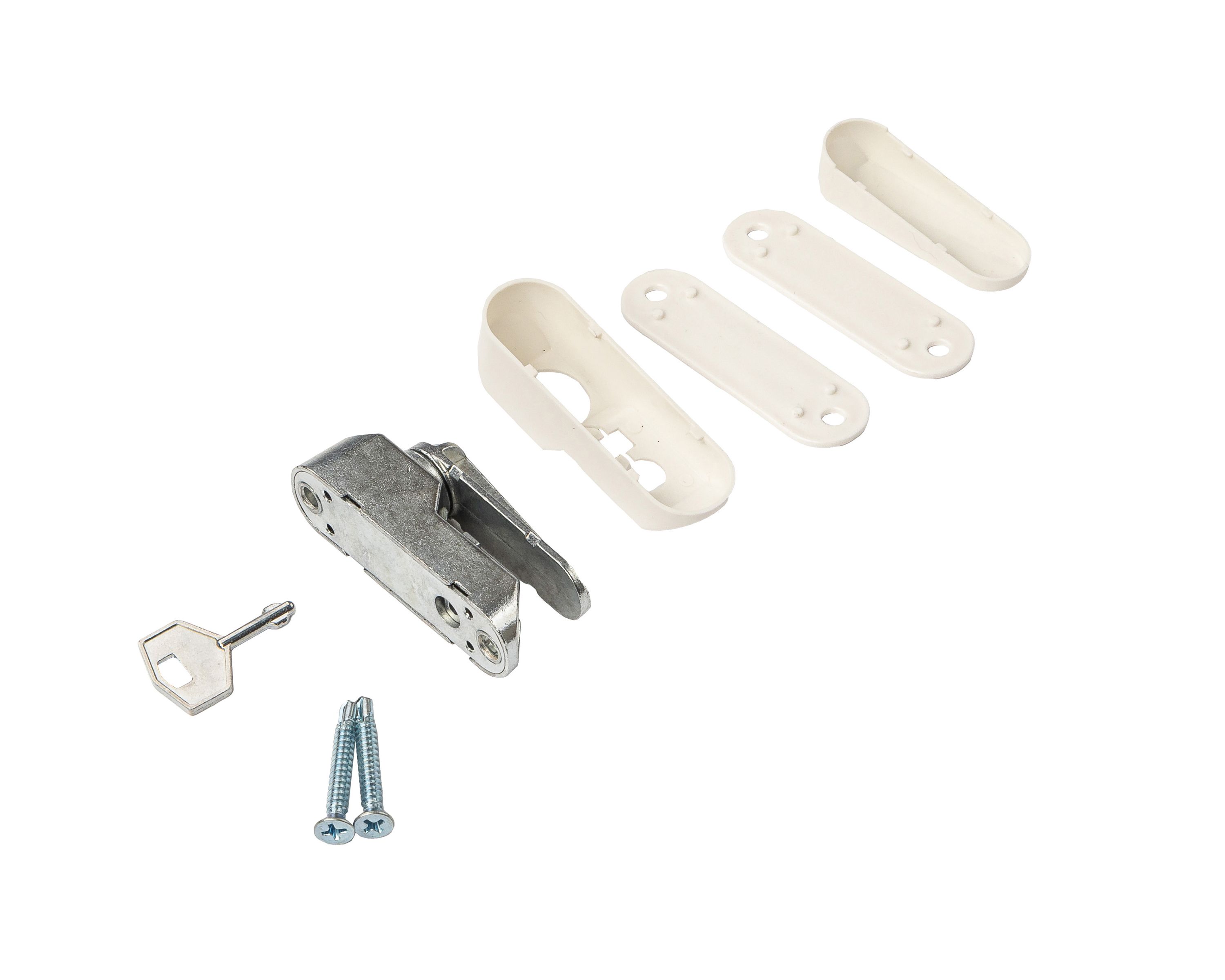 Блокиратор открывания окна флажковый с ключом белый RAL 9016. Рис. 2