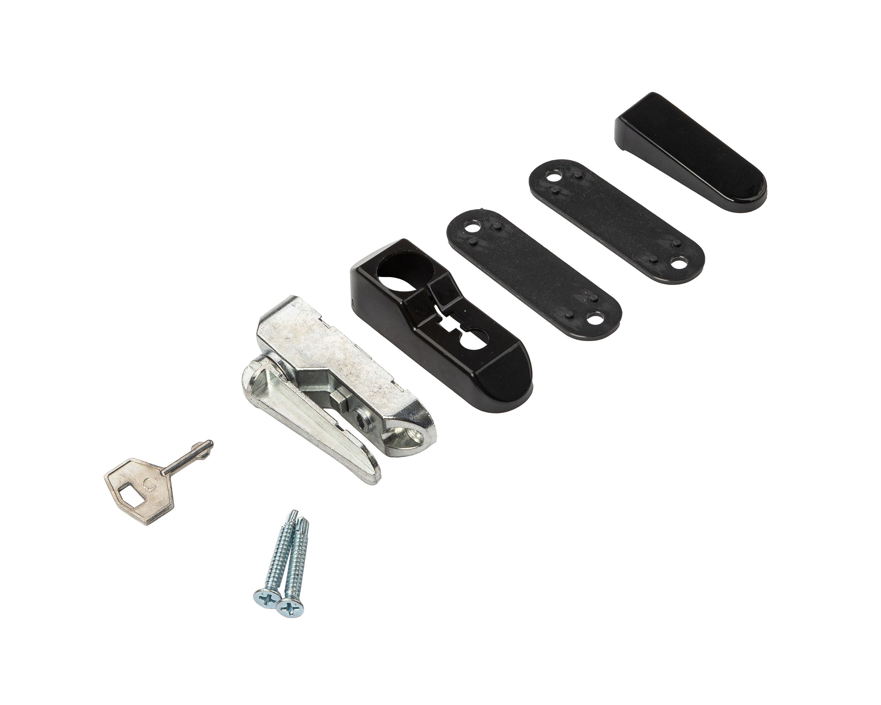 Блокиратор открывания окна флажковый с ключом черный RAL 9005. Рис. 1 Блокиратор открывания окна флажковый с ключом черный RAL 9005. Рис. 1