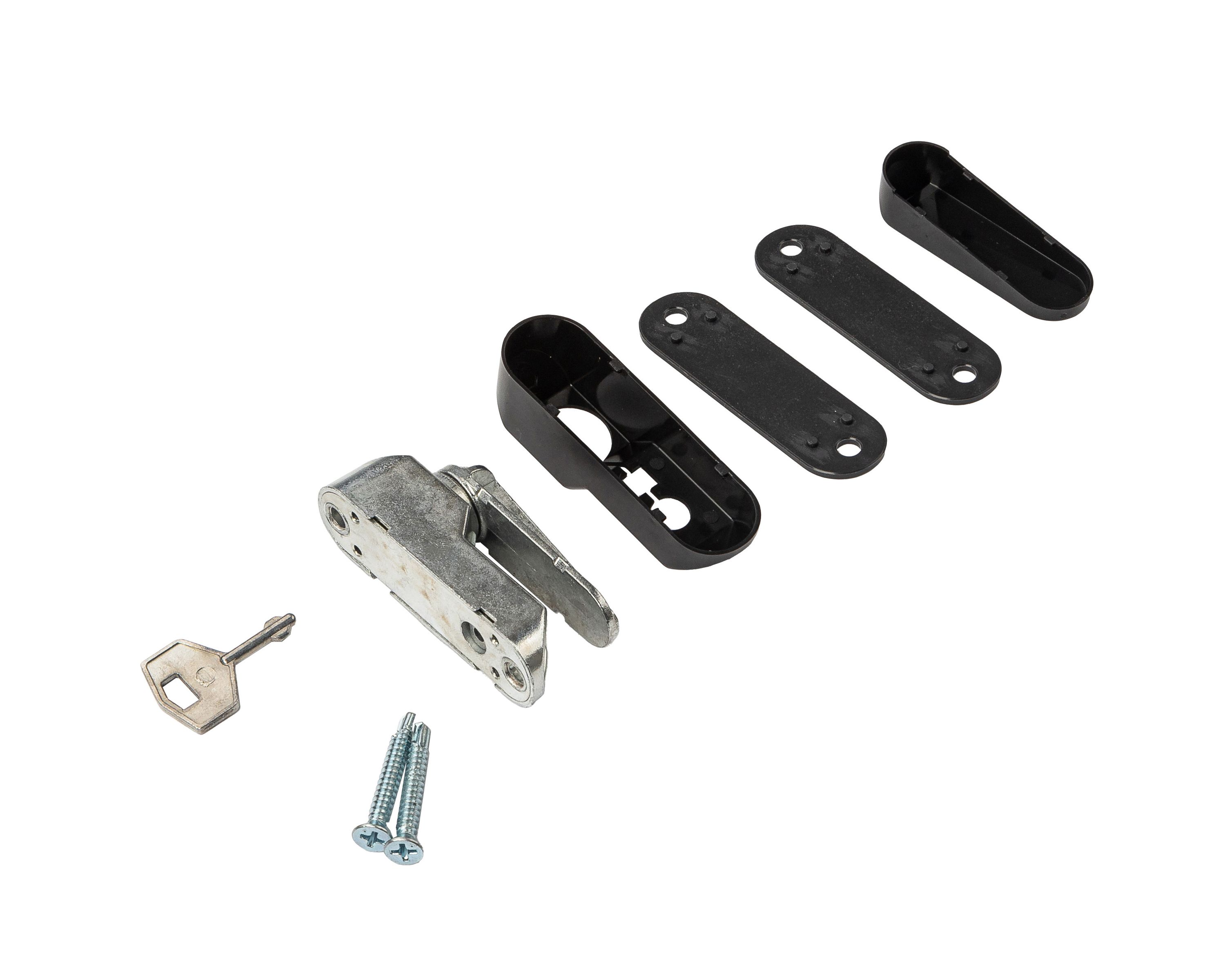 Блокиратор открывания окна флажковый с ключом черный RAL 9005. Рис. 2 Блокиратор открывания окна флажковый с ключом черный RAL 9005. Рис. 2