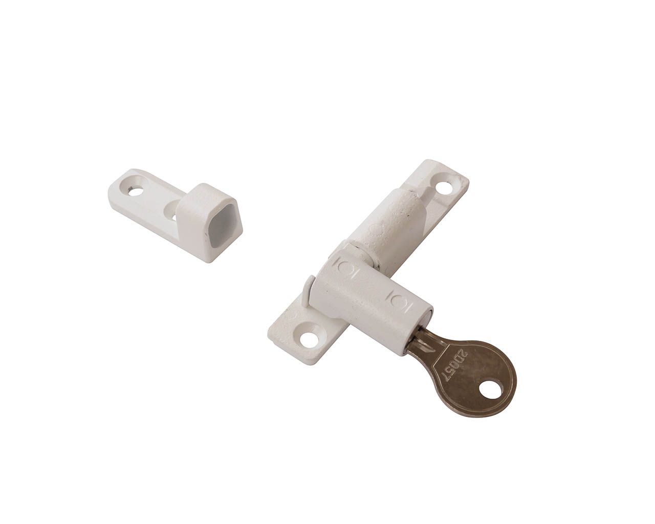 Блокиратор открывания с ключом белый (с отв. планкой). Рис. 3 Блокиратор открывания с ключом белый (с отв. планкой). Рис. 3