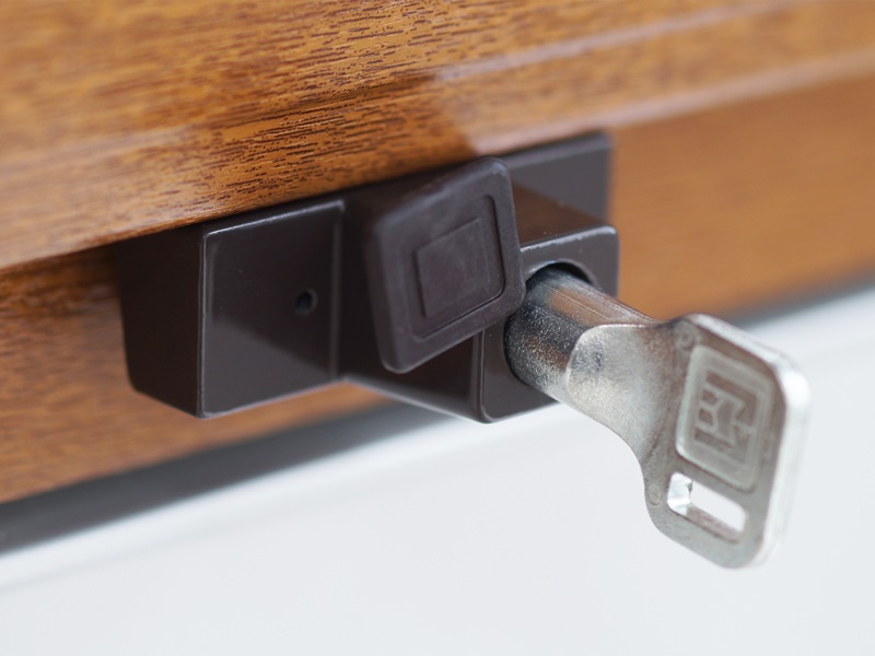 Блокиратор поворота ELEMENTIS с цилиндром и ключом коричневый RAL 8019. Рис. 1 Блокиратор поворота ELEMENTIS с цилиндром и ключом коричневый RAL 8019. Рис. 1