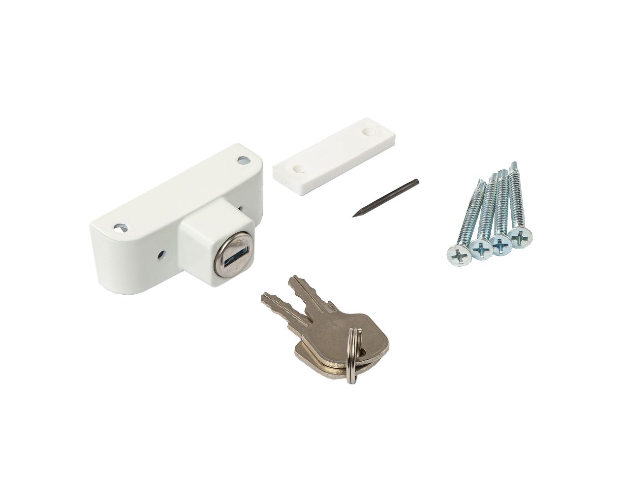 Блокиратор поворота ELEMENTIS "Оникс" с цилиндром и ключом белый  RAL 9016. Рис. 1