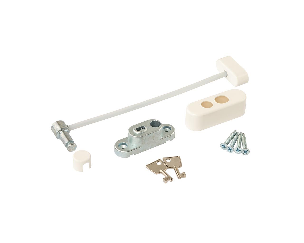 Блокиратор поворота ELEMENTIS "Топаз" с тросиком и ключом белый (детский замок) RAL 9016. Рис. 3 Блокиратор поворота ELEMENTIS "Топаз" с тросиком и ключом белый (детский замок) RAL 9016. Рис. 3