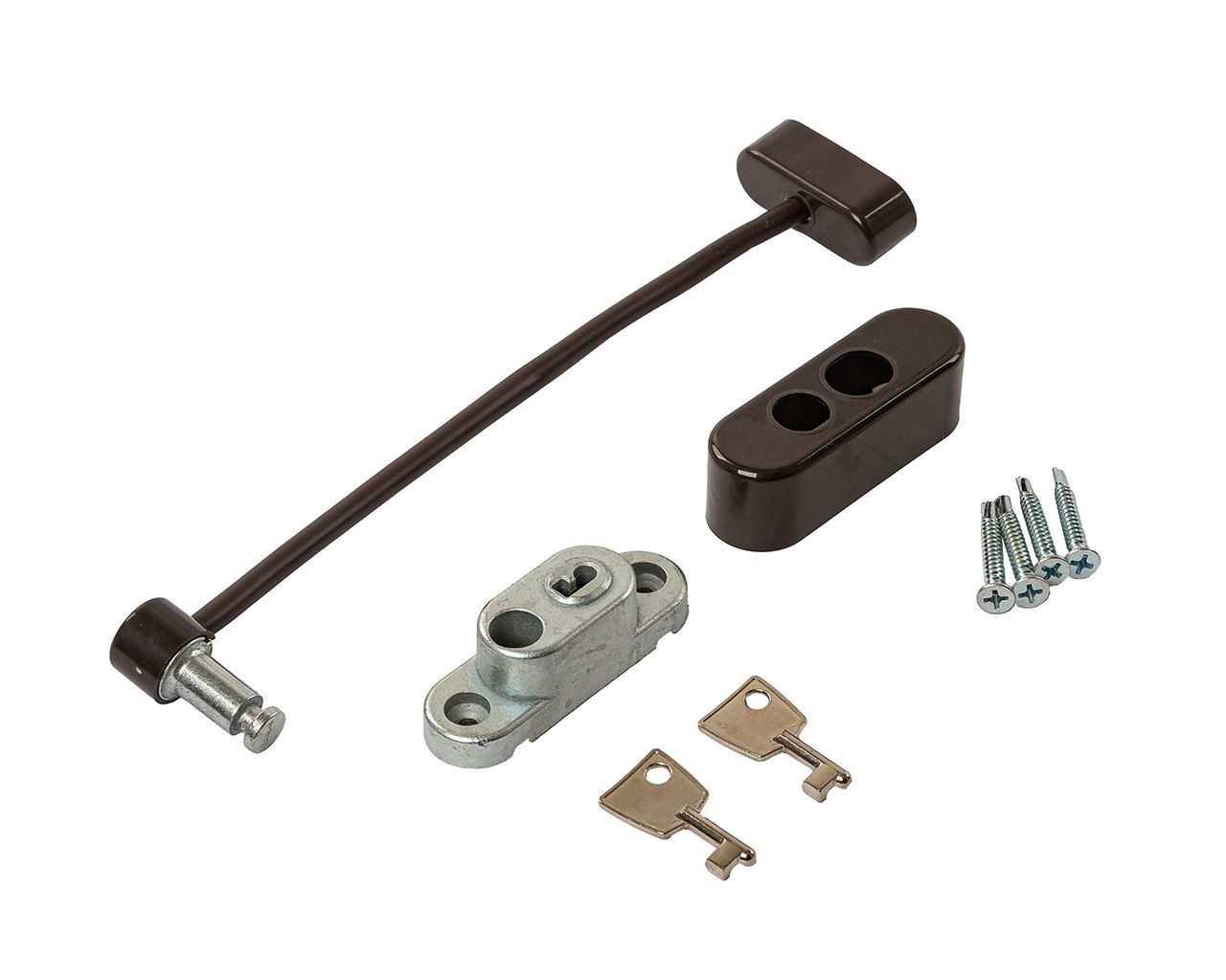 Блокиратор поворота ELEMENTIS "Топаз" с тросиком и ключом коричневый  RAL 8019. Рис. 1