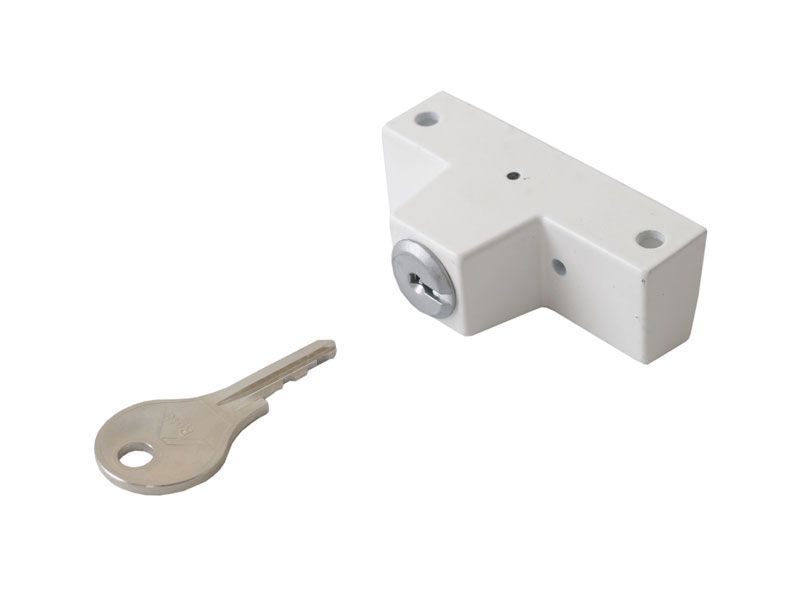 Блокиратор поворота с цилиндром и ключом белый. Рис. 1 Блокиратор поворота с цилиндром и ключом белый. Рис. 1