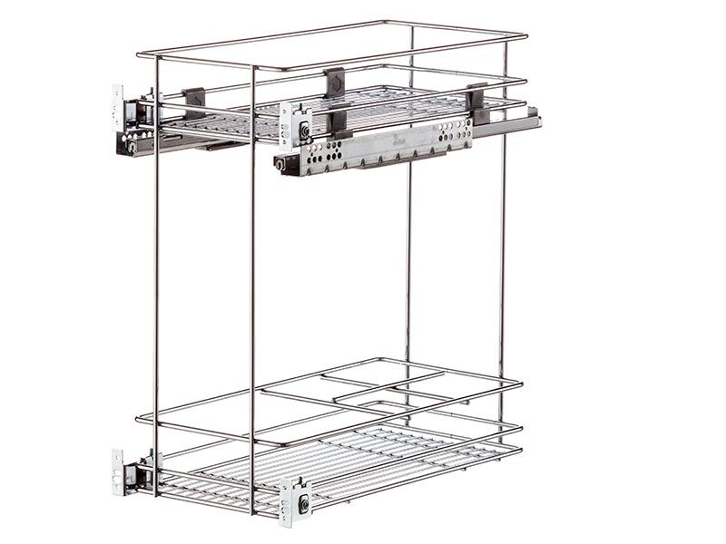 Бутылочница в базу 400мм, с креплением к фасаду, направляющие плавного закрывания,