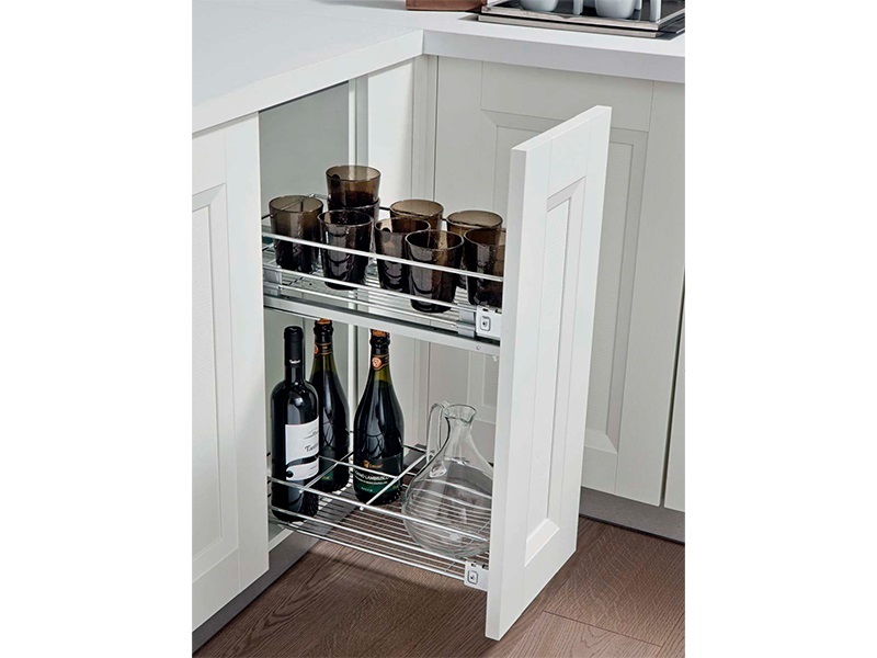 Бутылочница в базу 400мм, с креплением к фасаду, направляющие плавного закрывания,. Рис. 2 Бутылочница в базу 400мм, с креплением к фасаду, направляющие плавного закрывания,. Рис. 2