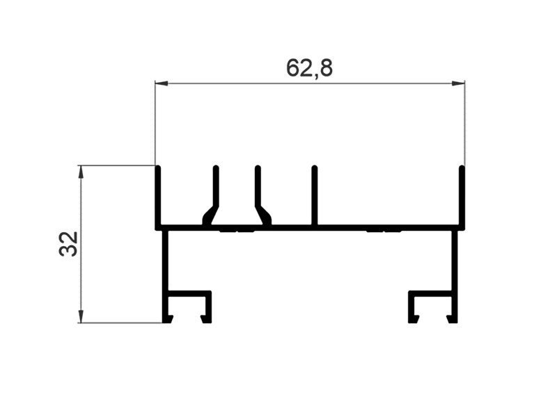C640/03X Профиль рамы боковой усил. RAL 9016 6м.. Рис. 1