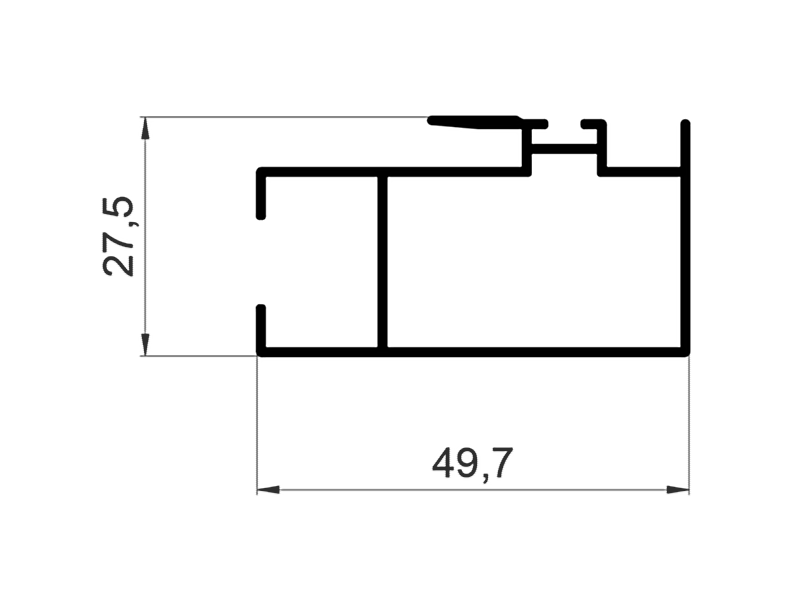 C640/11XLL Профиль створки центральный эконом 6,0м RAL8017. Рис. 1 C640/11XLL Профиль створки центральный эконом 6,0м RAL8017. Рис. 1