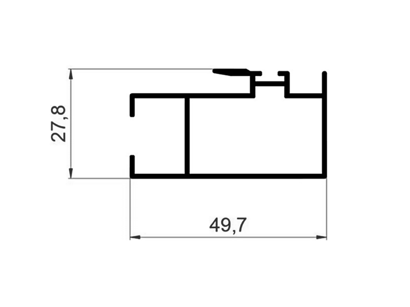 C640/11X Профиль створки центральный усил. RAL 9016 6м.. Рис. 1