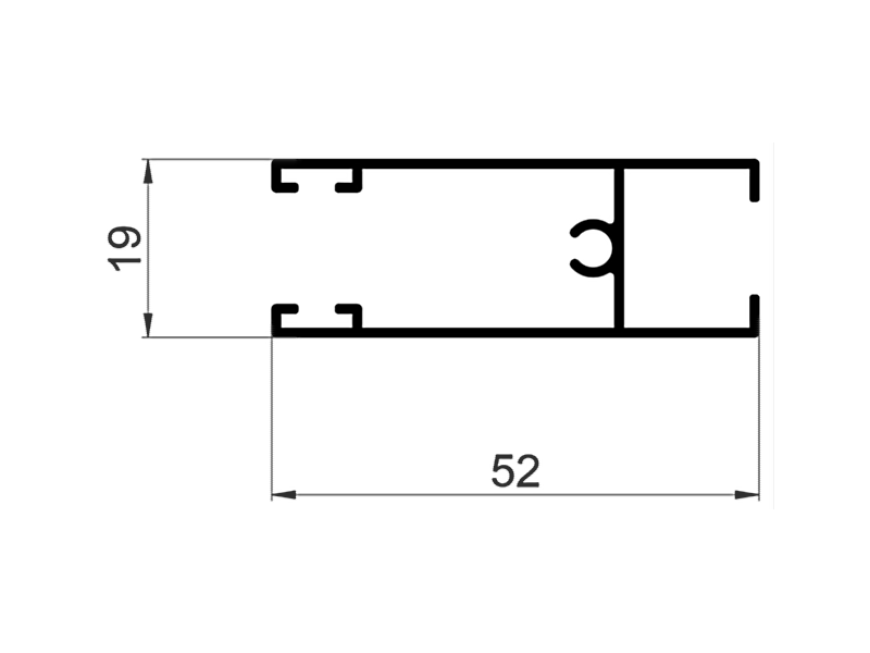 C640/12XL Профиль створки низ-верх облегченный RAL 9016 6м.. Рис. 1