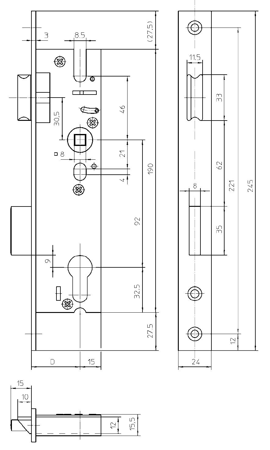 Замок с защелкой, 28/PZW/F24/30/92/8, 3112718. Рис. 2